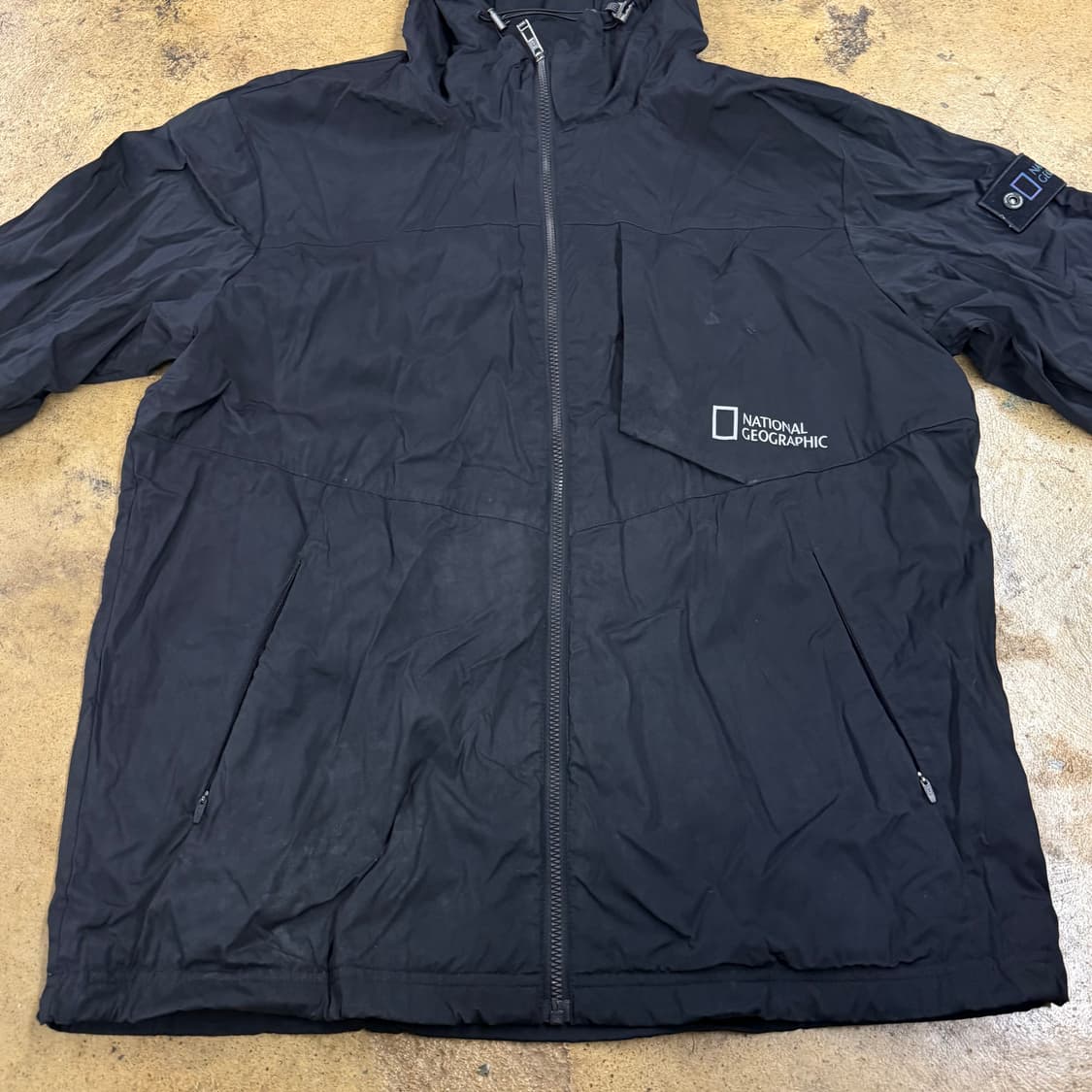 [정품/XL] 내셔널지오그래픽 블랙 후드 바람막이 b14 상품이미지3