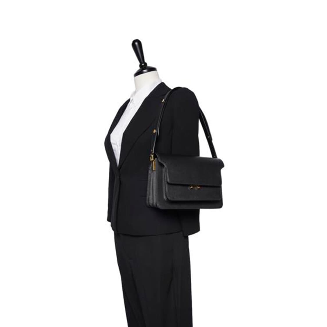 (중고) 마르니 블랙 사피아노 트렁크 미듐 숄더백 상품이미지4