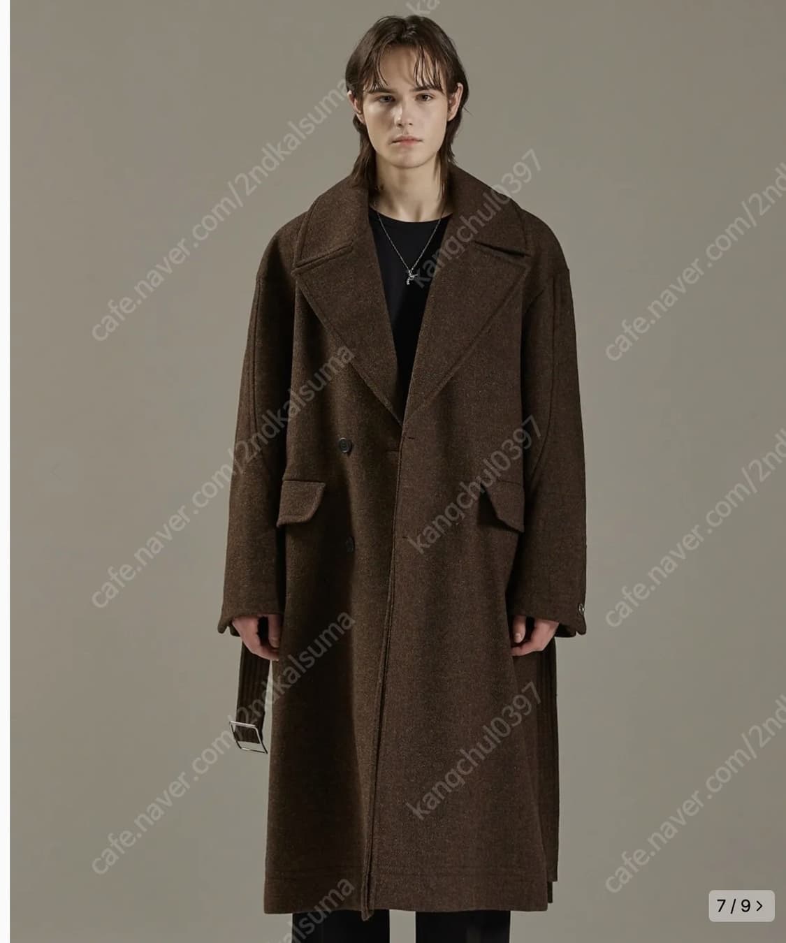 메종미네드 브라운 하프 더블 코트 S 상품이미지8