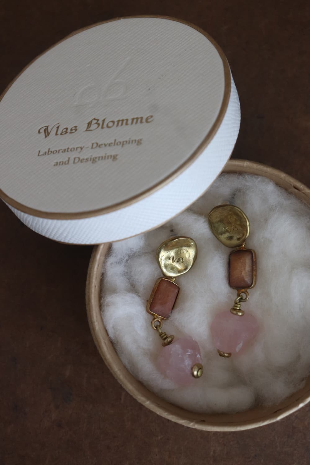 [Vlas Blomme] Rose Quartz Earrings 상품이미지2