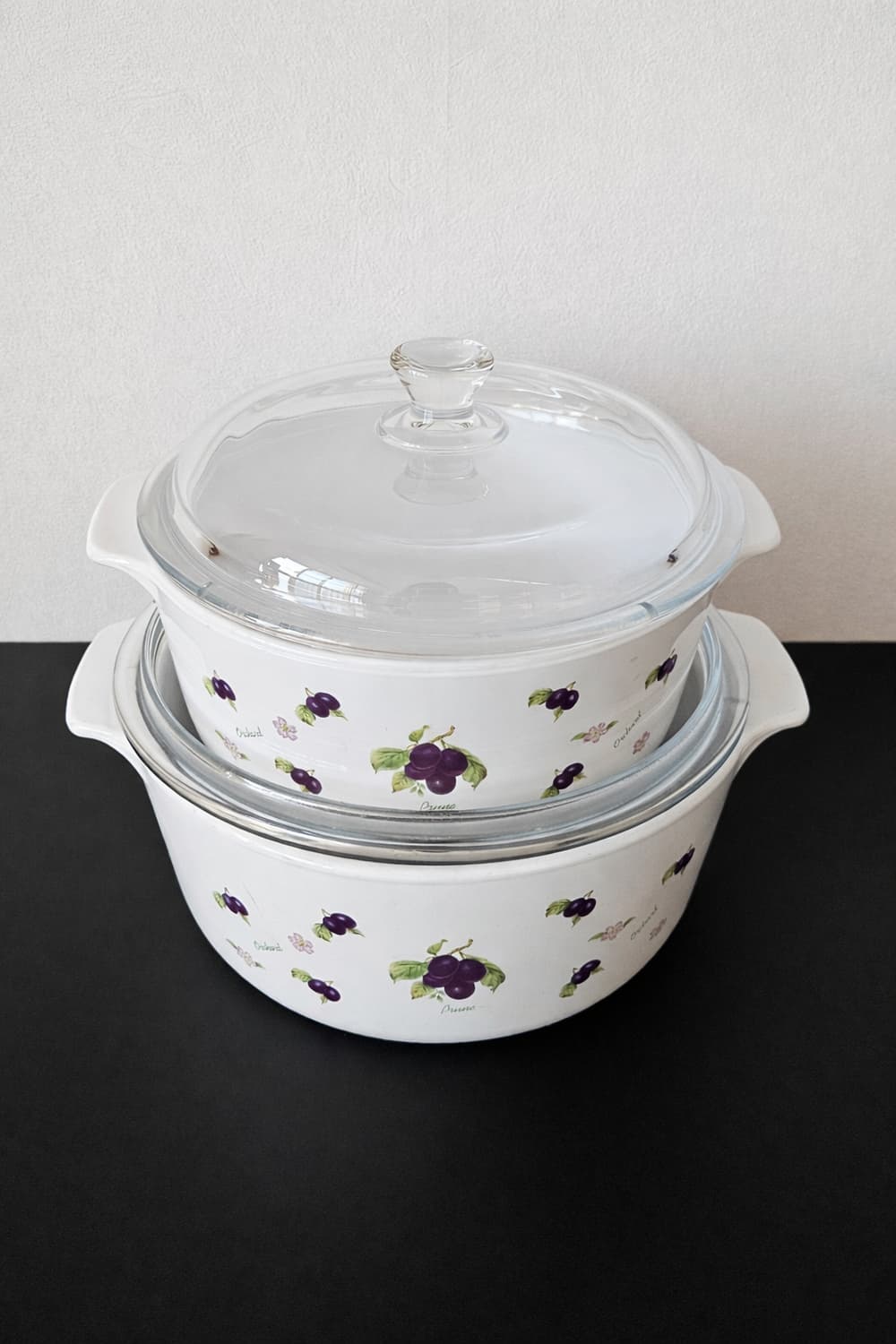 프랑스 루미낙 비트로플람 프룬(자두)빈티지 내열냄비 2종세트 상품이미지1