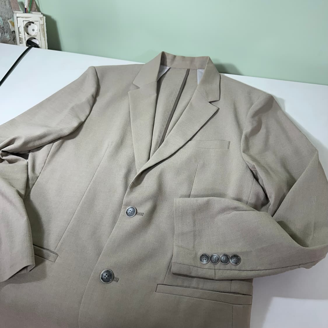 95-100 L 프로젝트M 다크베이지 2버튼 간절기 블레이져 상품이미지1