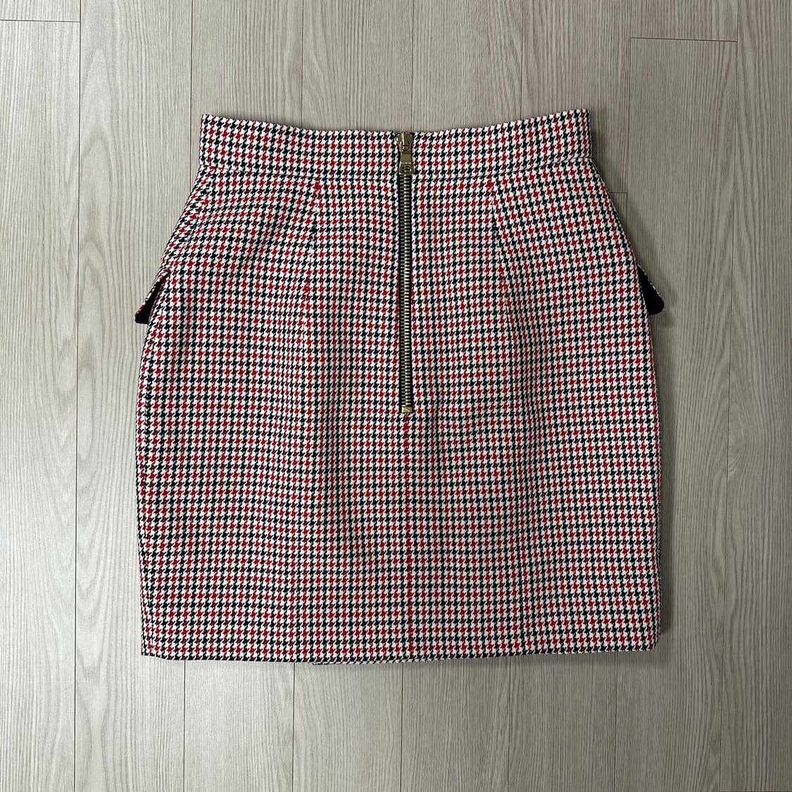 BALMAIN 발망 하운드투스 체크 미니스커트 36사이즈 상품이미지2