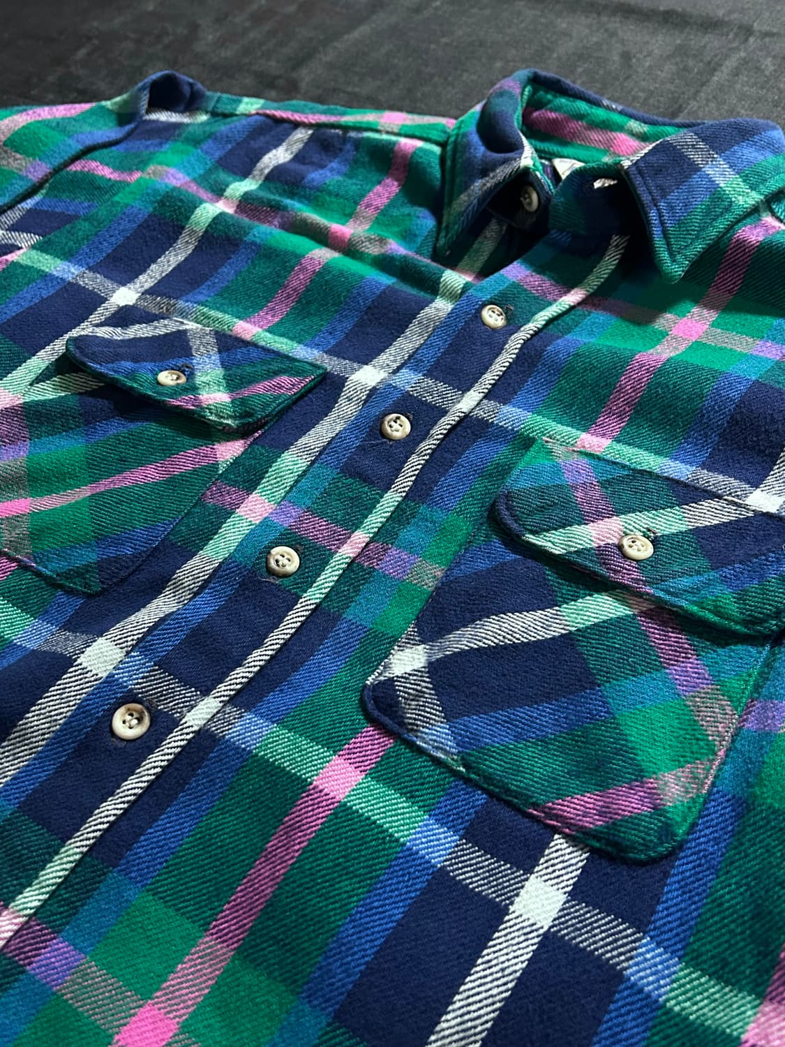 7~80s Five Brother 플란넬 체크 셔츠 Made in USA 상품이미지5