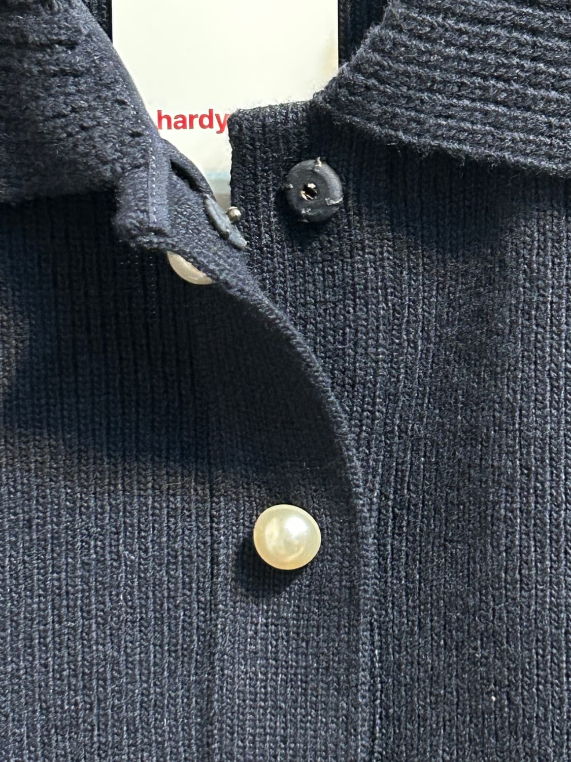 오즈세컨 배색 카라 니트 탑 상품이미지4