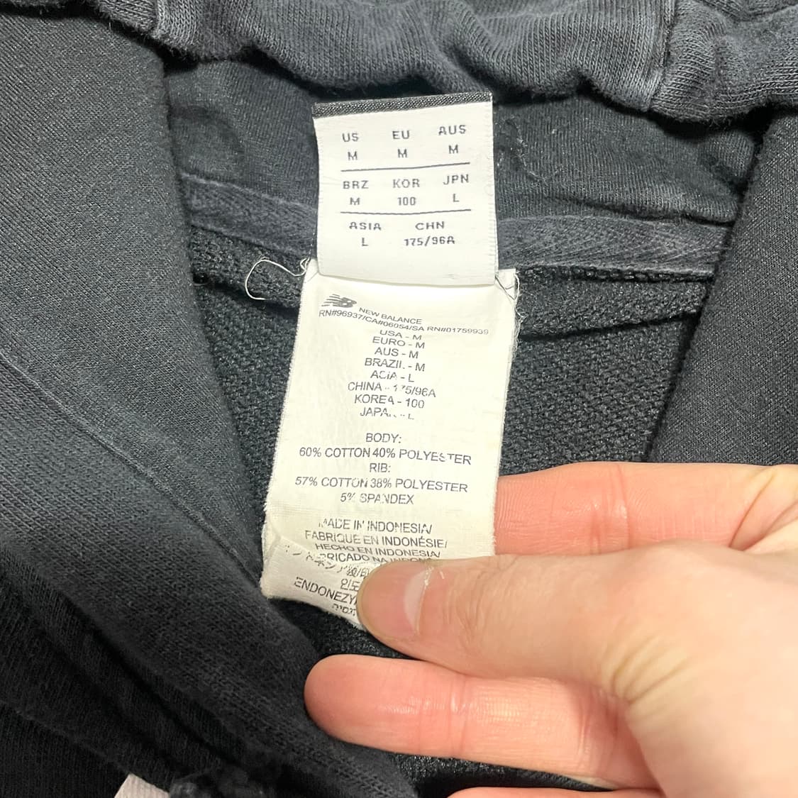 뉴발란스 시그니처로고 블랙 후드티셔츠 남성L 상품이미지5