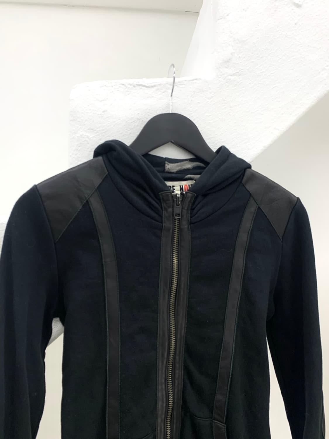 Leather strap unbalanced hoodie 상품이미지6