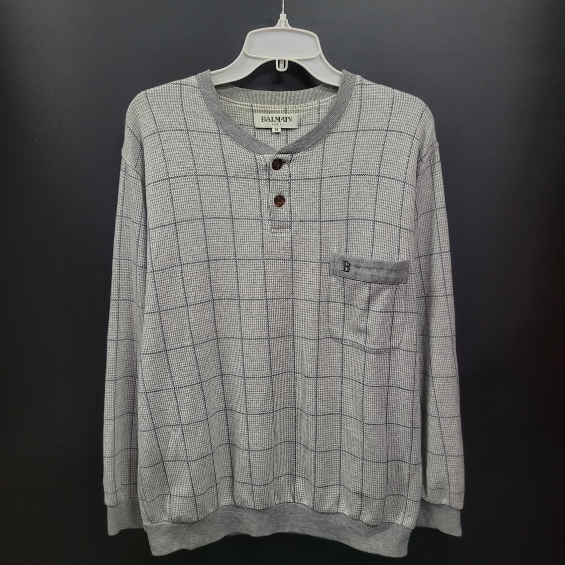 BALMAIN 발망 빈티지 헨리넥 자수로고 셔츠  상품이미지1