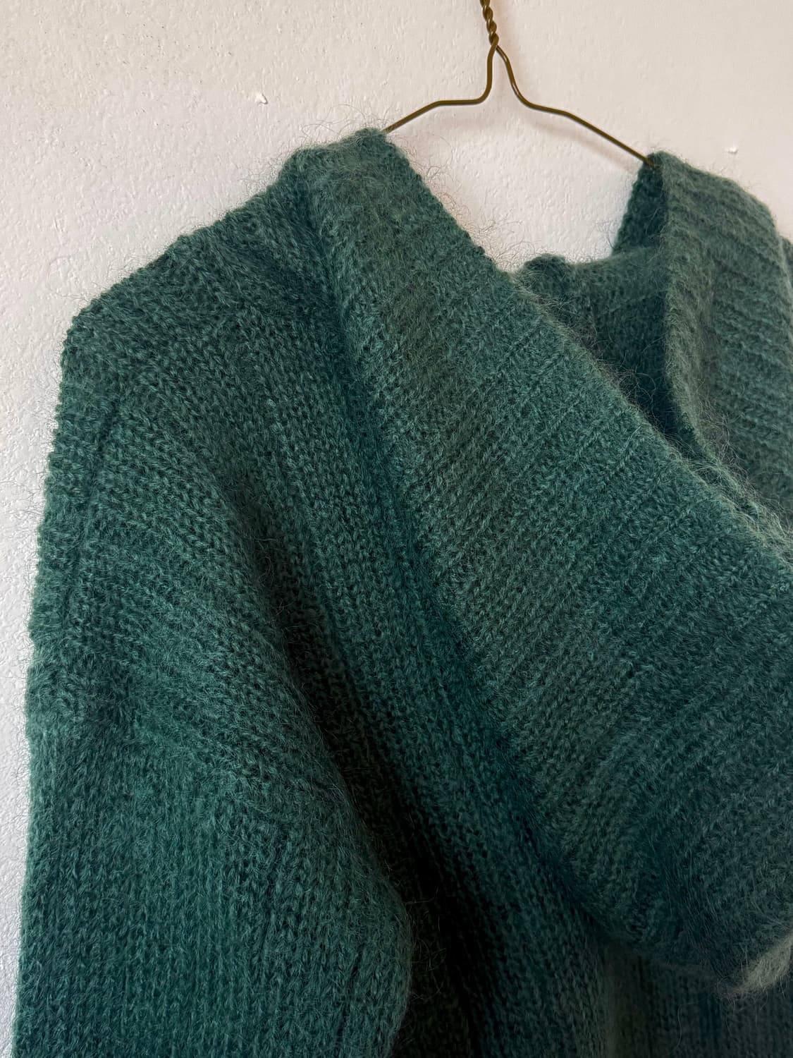 왕버튼 후디 모헤어 가디건 모스그린 (모헤어 61%) 도쿄빈티지 상품이미지4