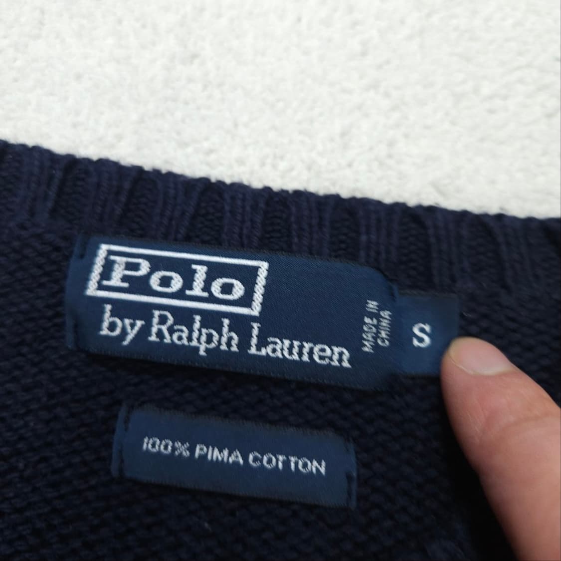 폴로 랄프 로렌 피마 코튼 니트 S 네이비 상품이미지4