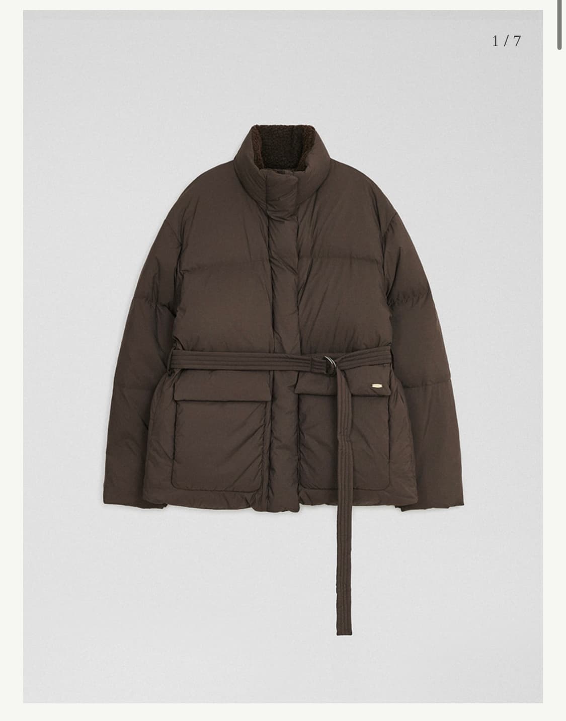 Lememe 로랑 덕 다운 패딩 다크브라운 새상품 저렴히 팔아요 상품이미지4