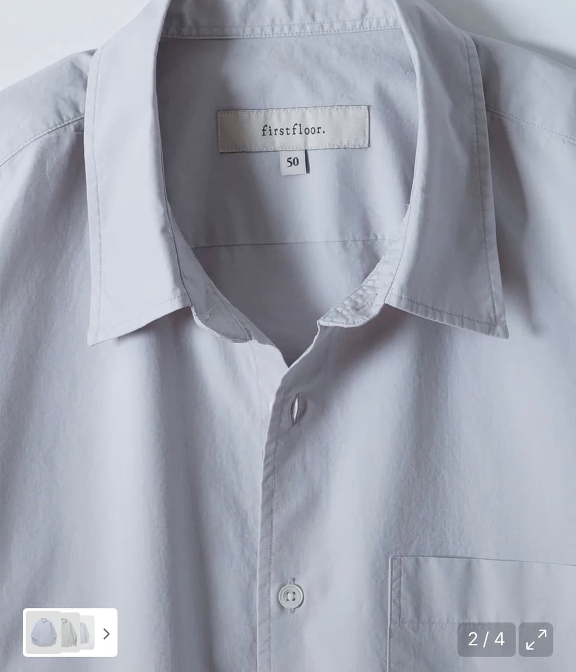 [1회착, 50] 퍼스트플로어 60수 새커셔츠 실버그레이 상품이미지2
