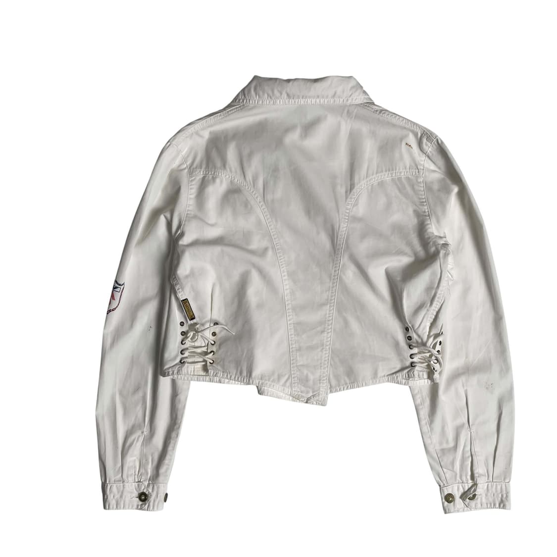 90's armani jeans 화이트 코튼 더블 브레스트 자켓  상품이미지5
