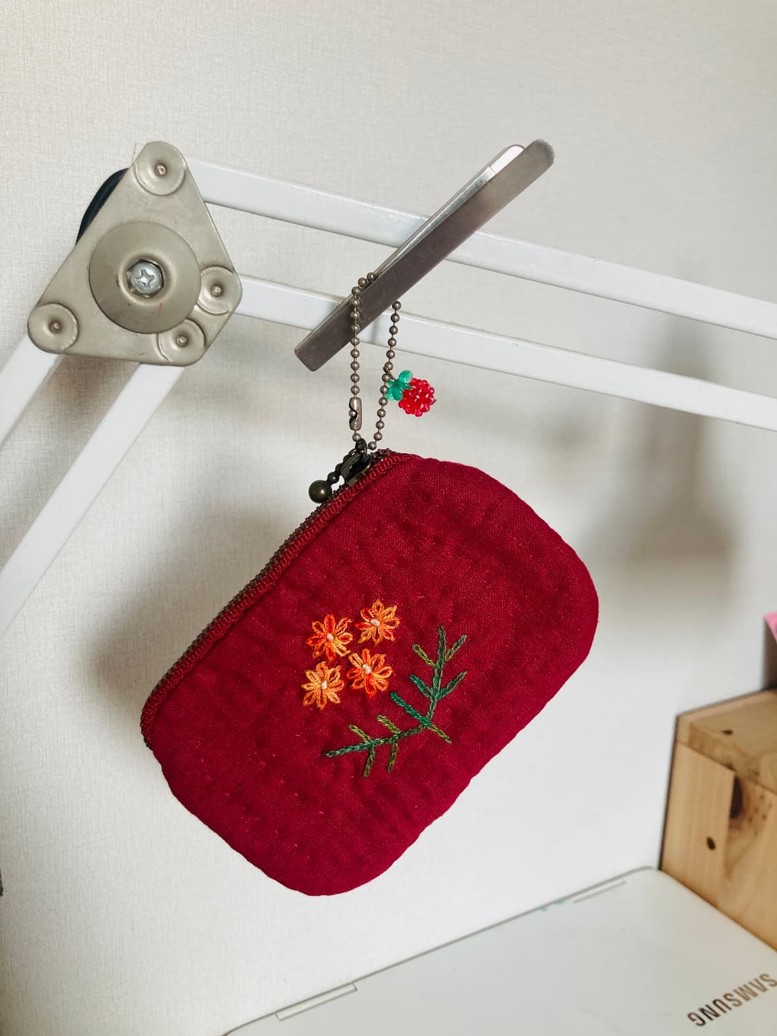 핸드메이드 플라워 자수  카드 지갑 상품이미지1
