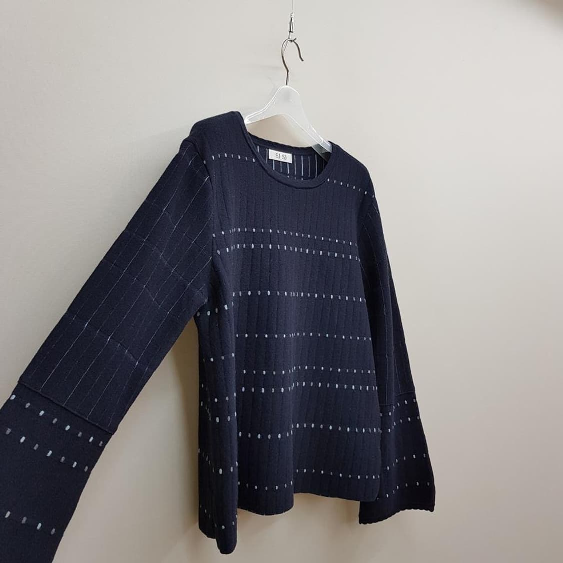 한섬 SJSJ  도트 스트라이프 니트 투피스 세트  F사이즈 상품이미지4