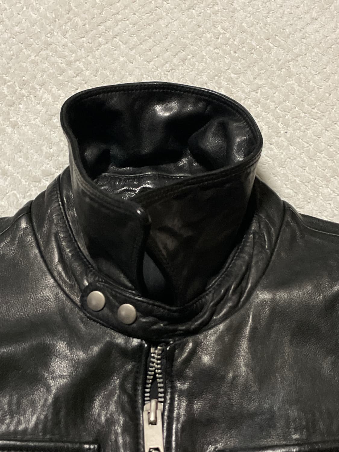 광희시장 웨스턴 무드 램스킨 양가죽 2WAY 바이커 포켓 레더 자켓 상품이미지6