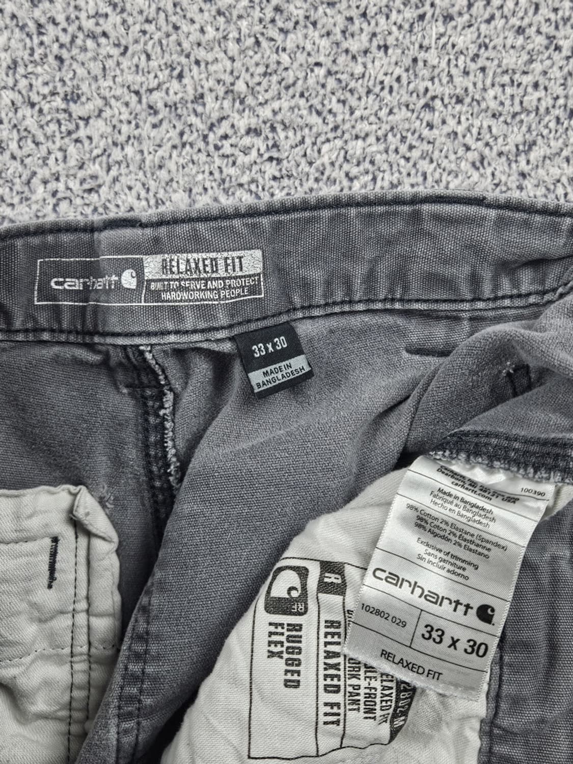 칼하트 코튼캔버스 더블니 카펜터 워크 팬츠 ( 33X30 )/ 10168 상품이미지7
