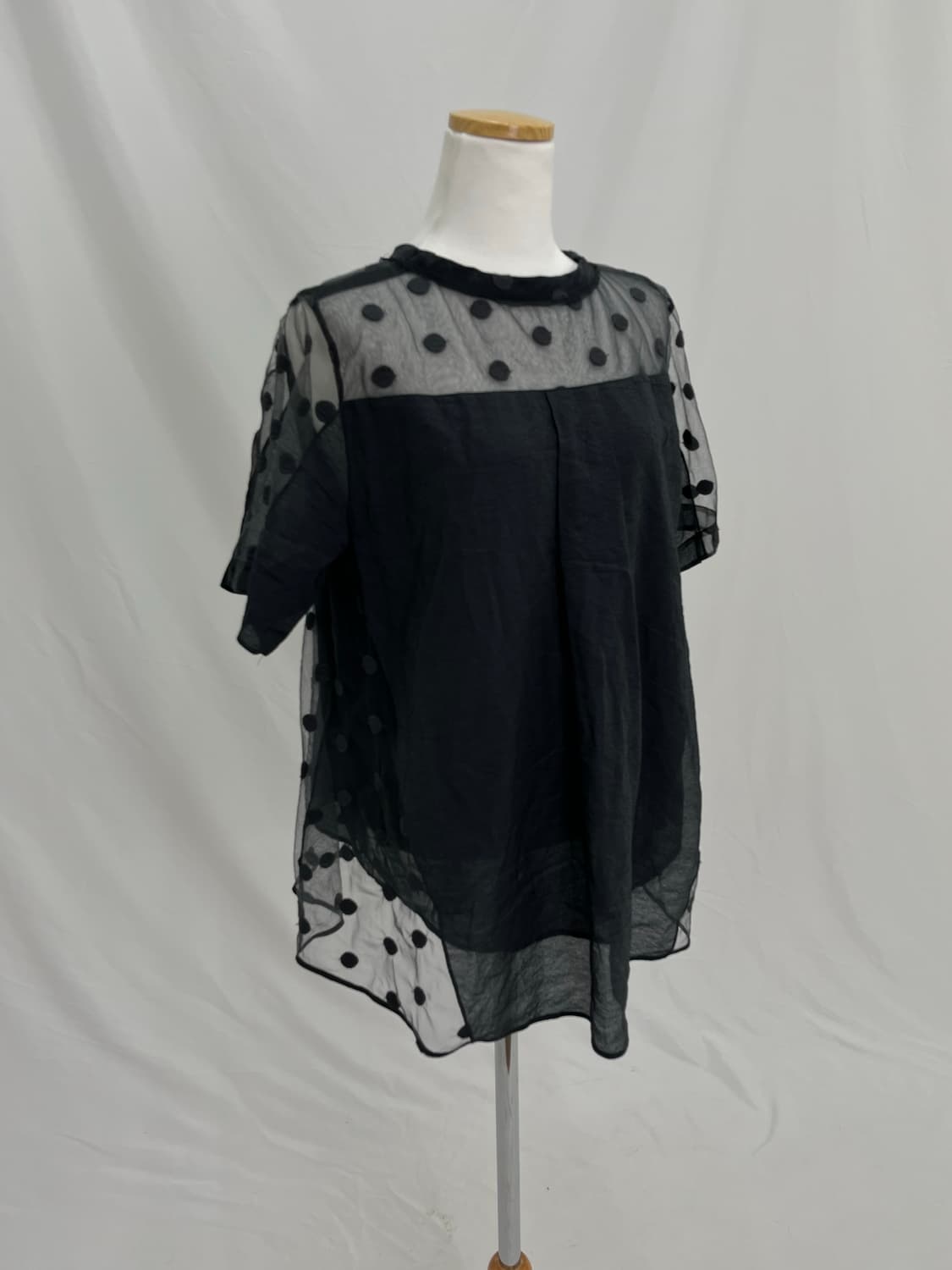 VINTAGE Dot see-through mesh shirt 상품이미지4