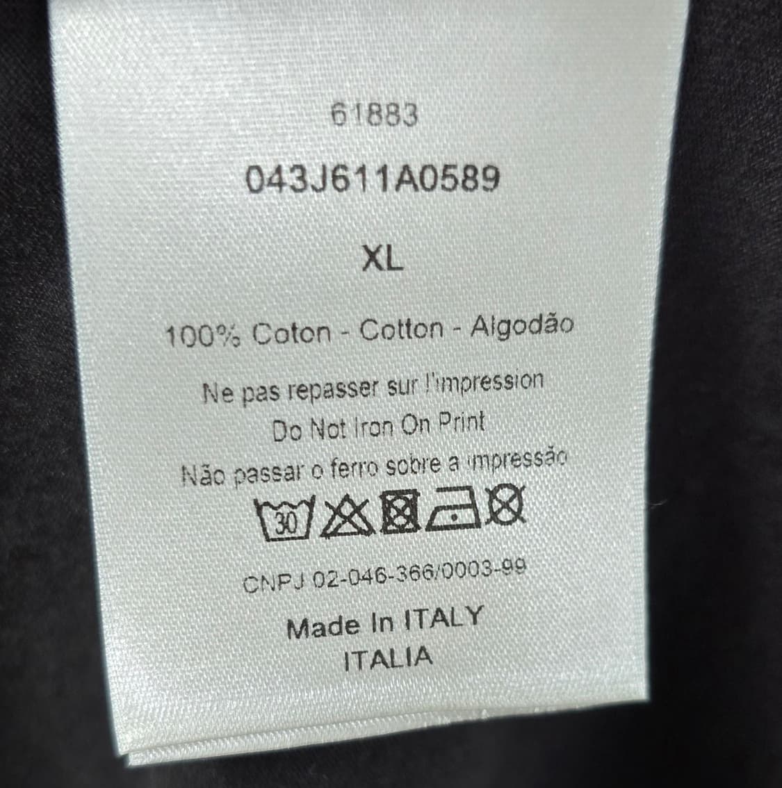 디올 아뜰리에 로고 긴팔 티셔츠 xl사이즈 105 판매 상품이미지3