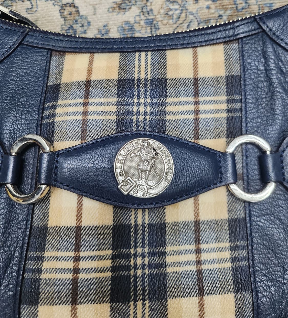 킨록 앤더슨  네이비 체크 숄더백 상품이미지3