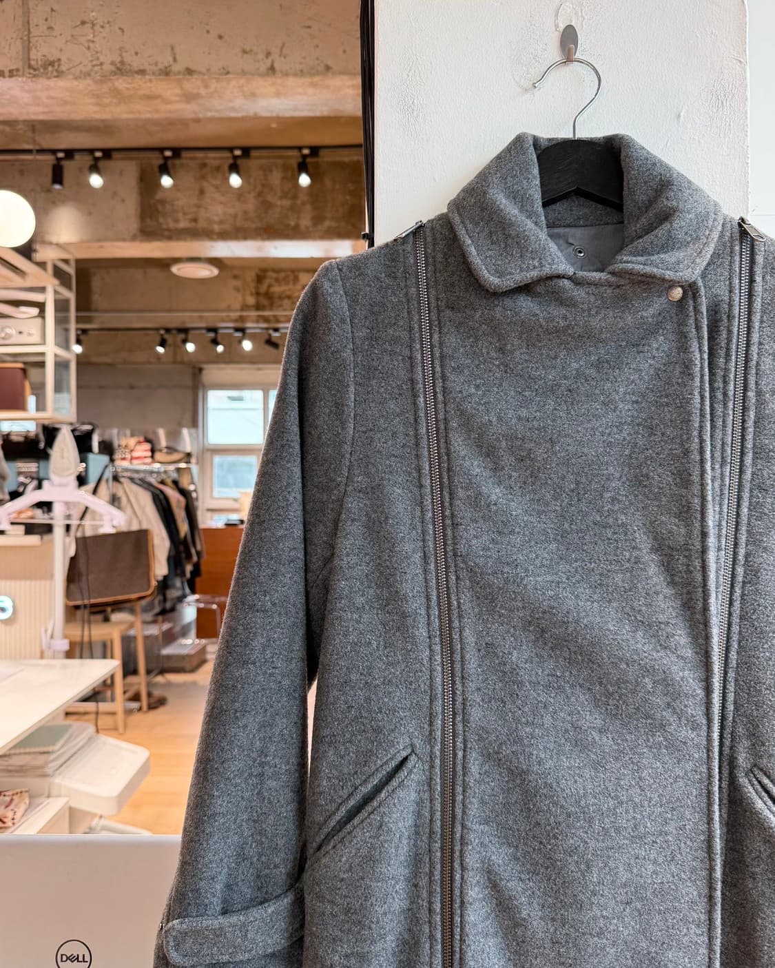 mm6 그레이 울 라이더 더블 지퍼 자켓 상품이미지4