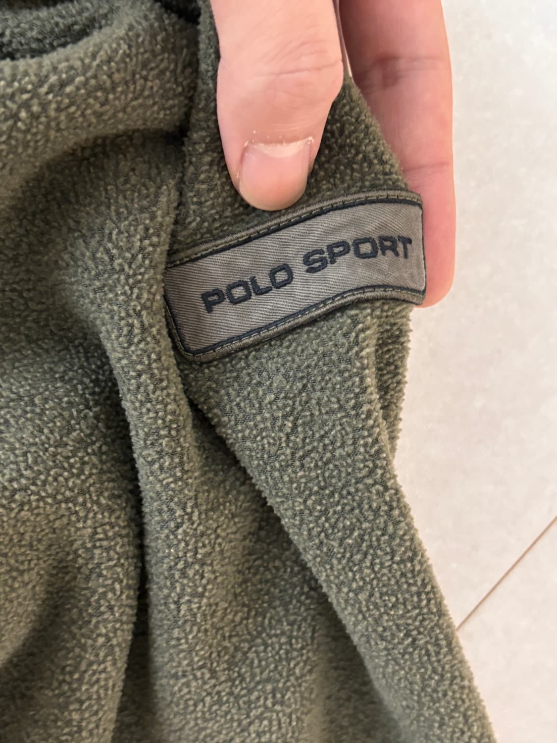 90s Polo Sport × Polartec 브이넥 플리스 L 카키블랙 상품이미지6