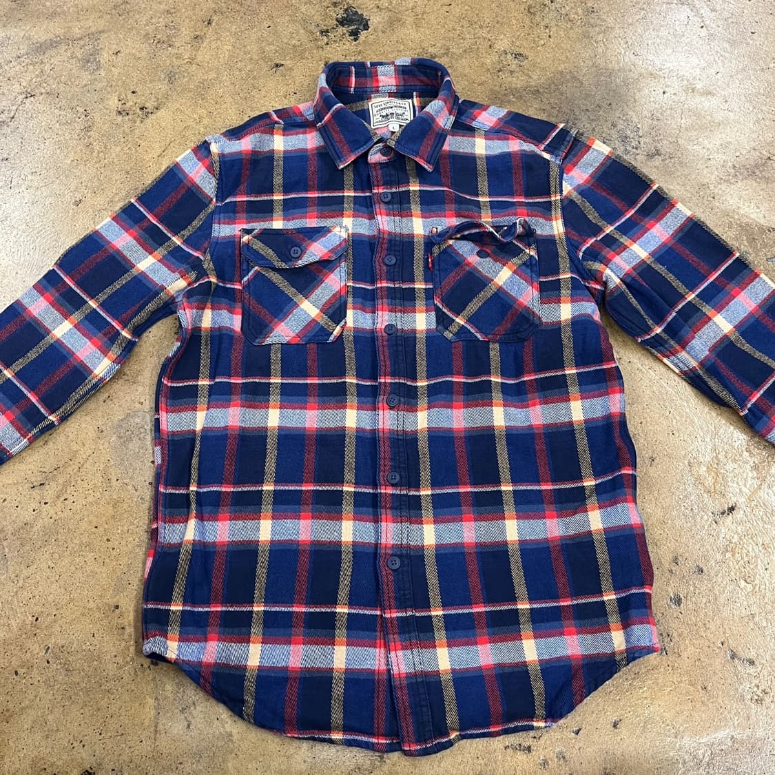 [정품/L] 리바이스 체크 셔츠 남방 네이비 레드 b18 상품이미지3
