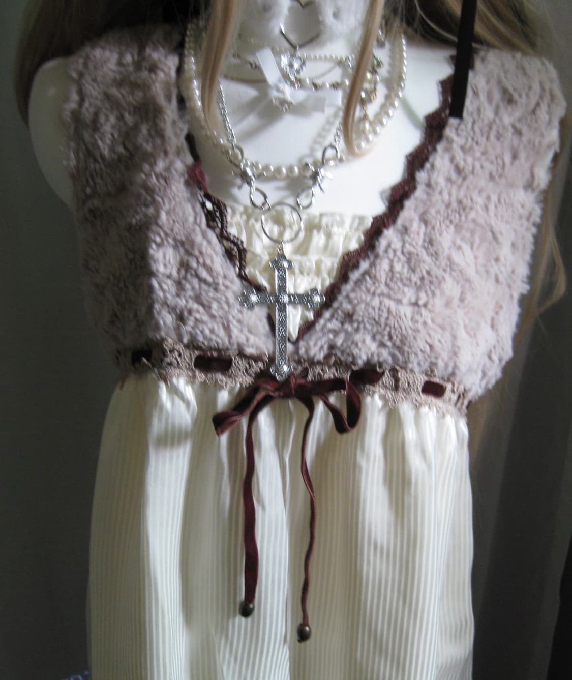 Axes femme 엑시즈팜 퍼 베스트 +원피스 상품이미지4