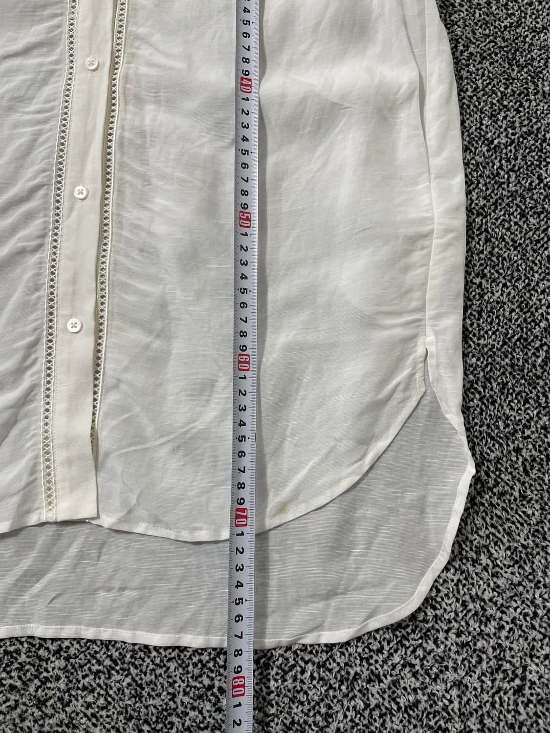 빈티지9. (새상품) SANDRO 산드로 펀칭 시스루 블라우스 모리걸 상품이미지5