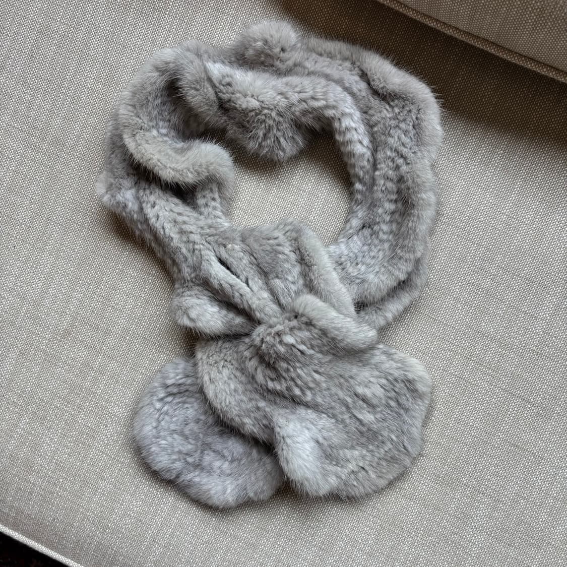 천연 밍크 머플러 그레이 상품이미지1