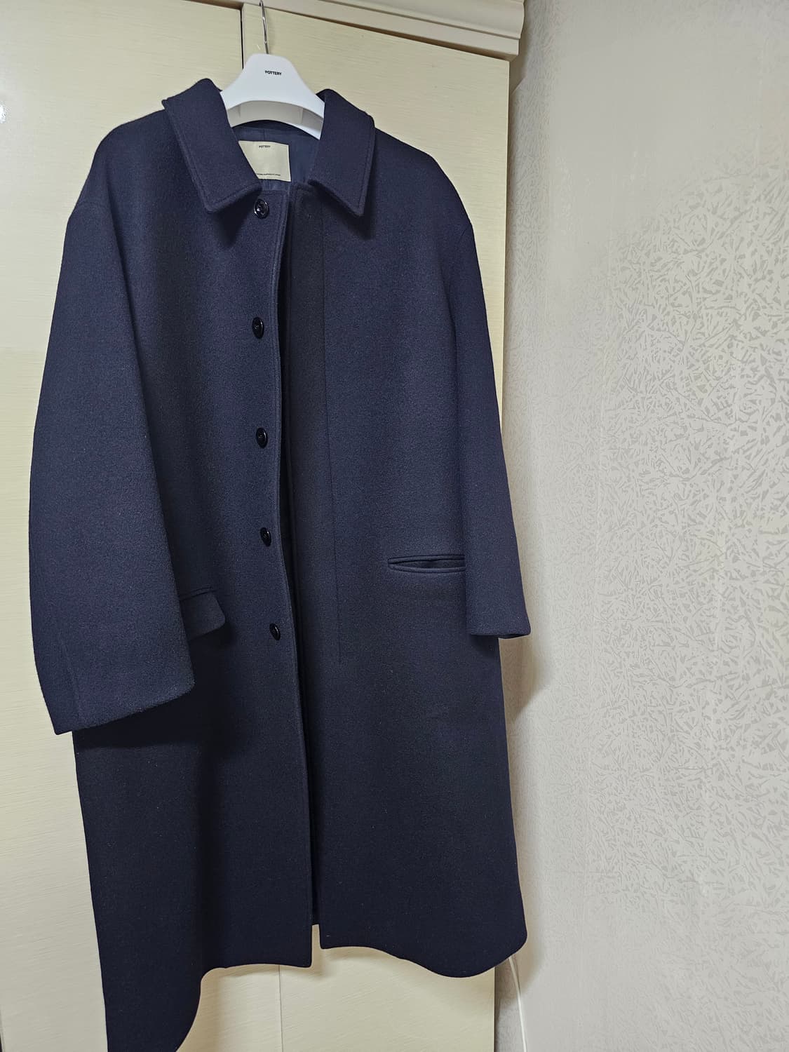 포터리 캐시미어 멜톤 울 맥코트 24fw (3사이즈) 다크 네이비 상품이미지1