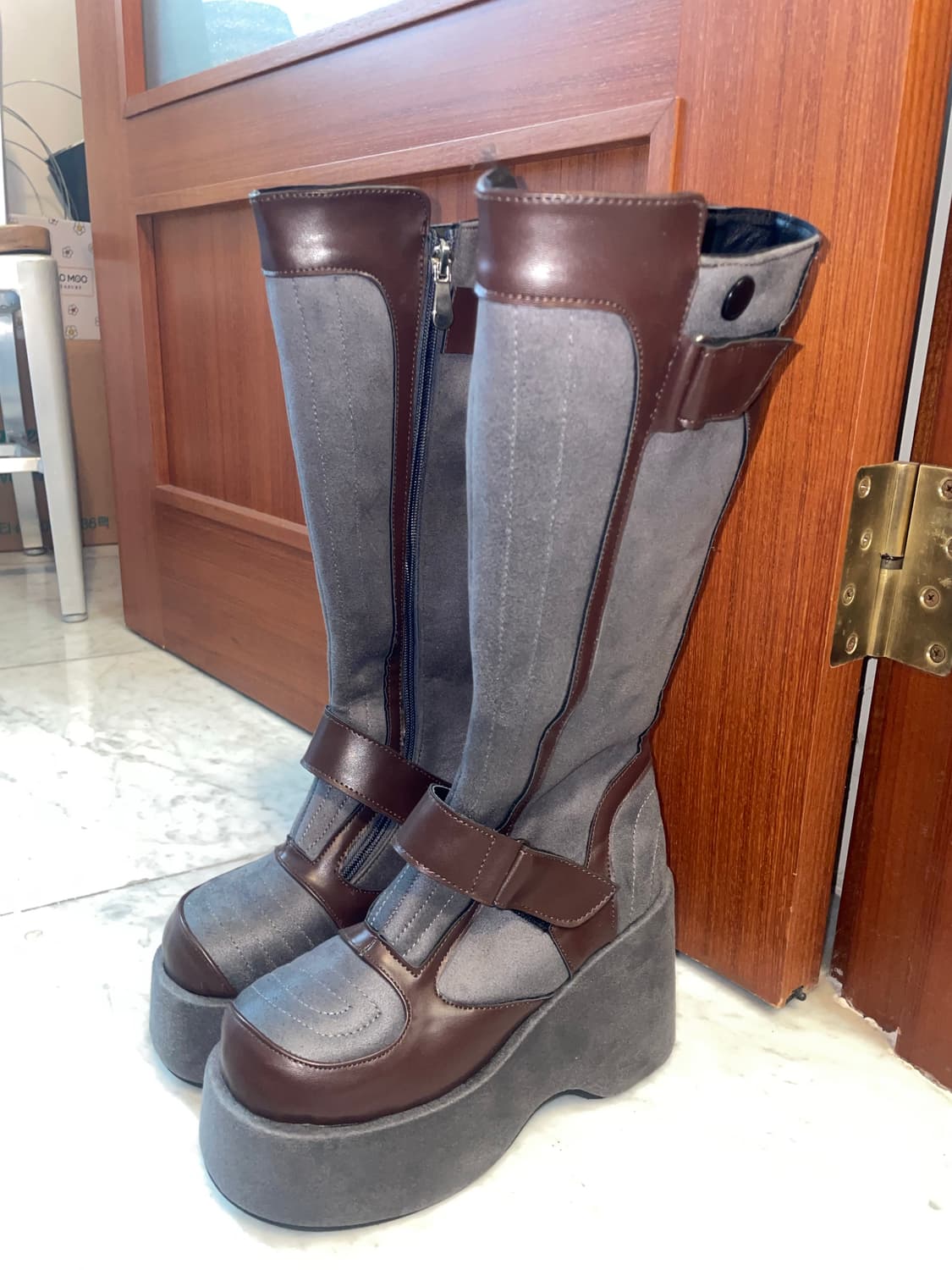 빈티지 스웨이드 플랫폼 부츠 상품이미지5