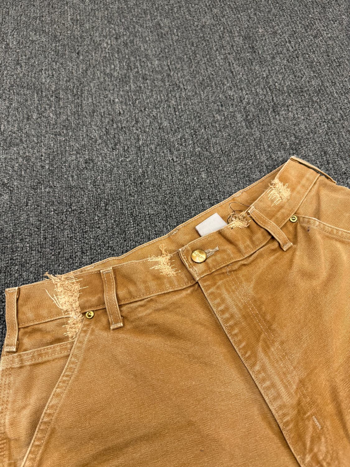 칼하트 빈티지 b01 브라운 더블니 워크팬츠 상품이미지3