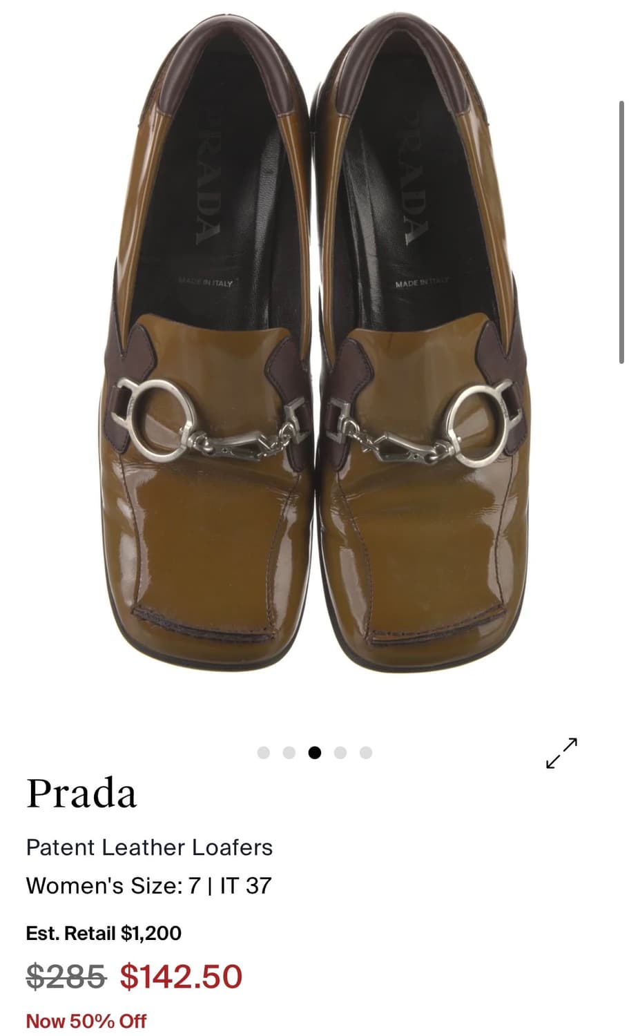 프라다 여성 로퍼 브라운 상품이미지1