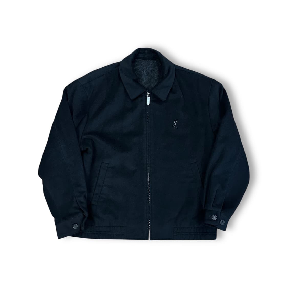 입생로랑 울캐시미어 카라 블루종 자켓 상품이미지1