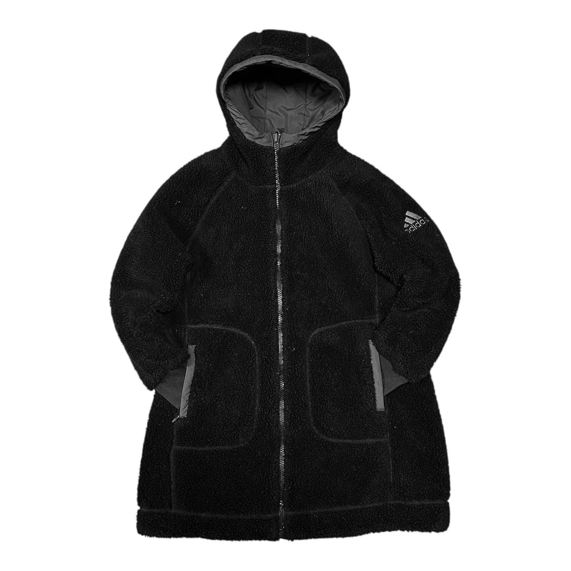 ✨ (바배) 아디다스 리버시블 빅로고 뽀글이 롱 플리스 후드 집업 상품이미지2