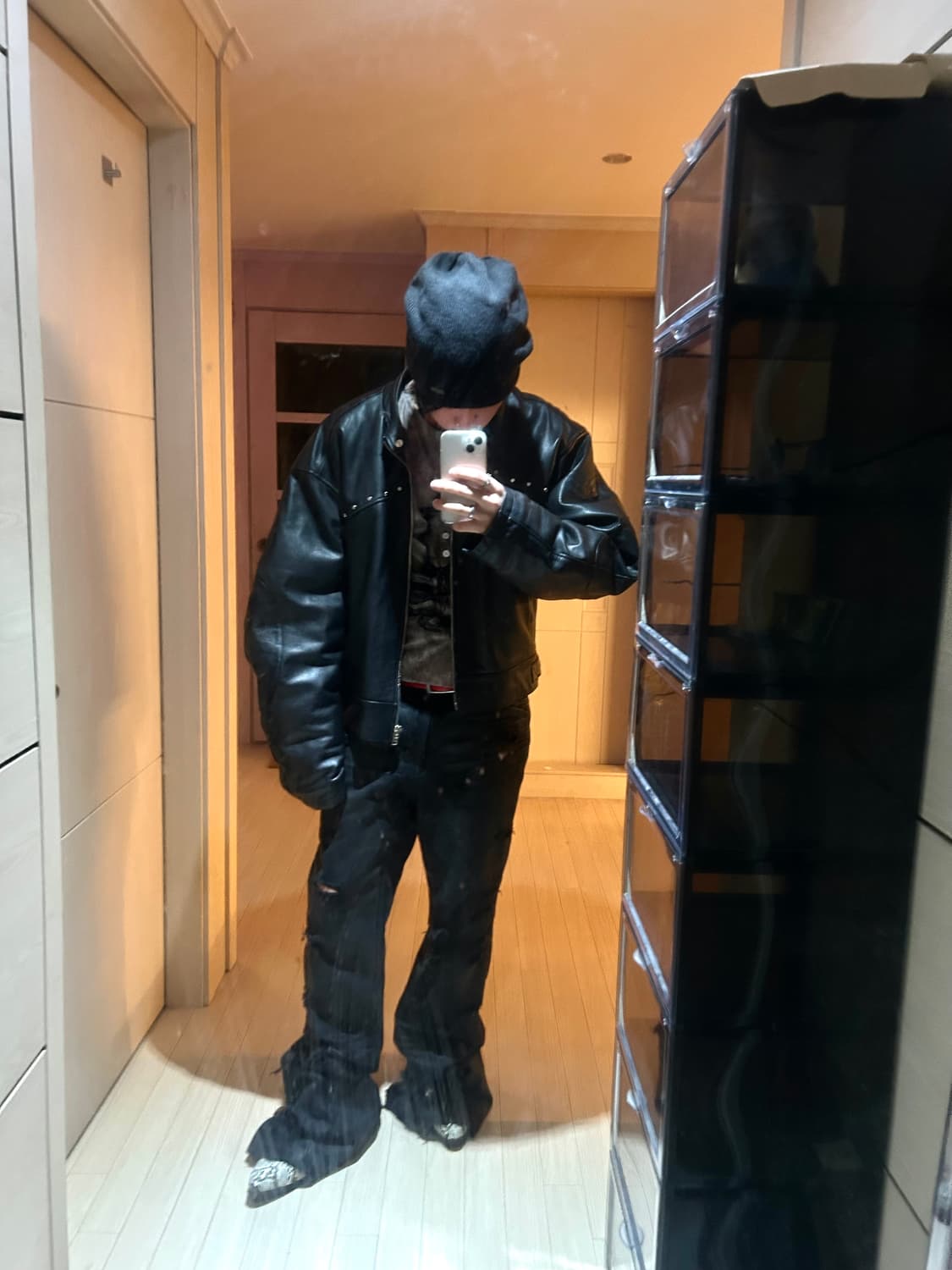 Cow Leather Stud Bomber Jacket 상품이미지6