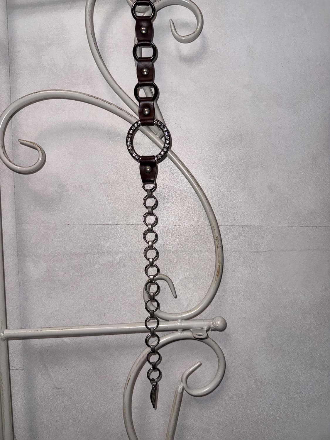 Dark brown cubic ring chain belt 상품이미지7