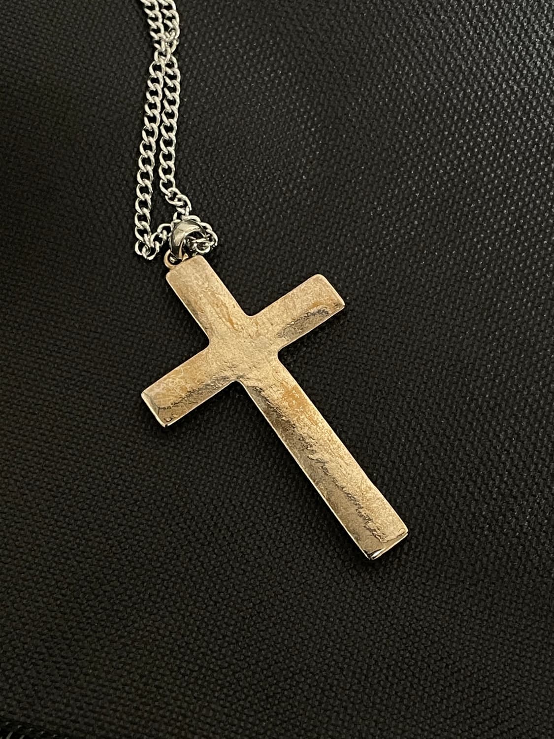 빈티지 펑크 블랙 가죽 십자가 목걸이 상품이미지4