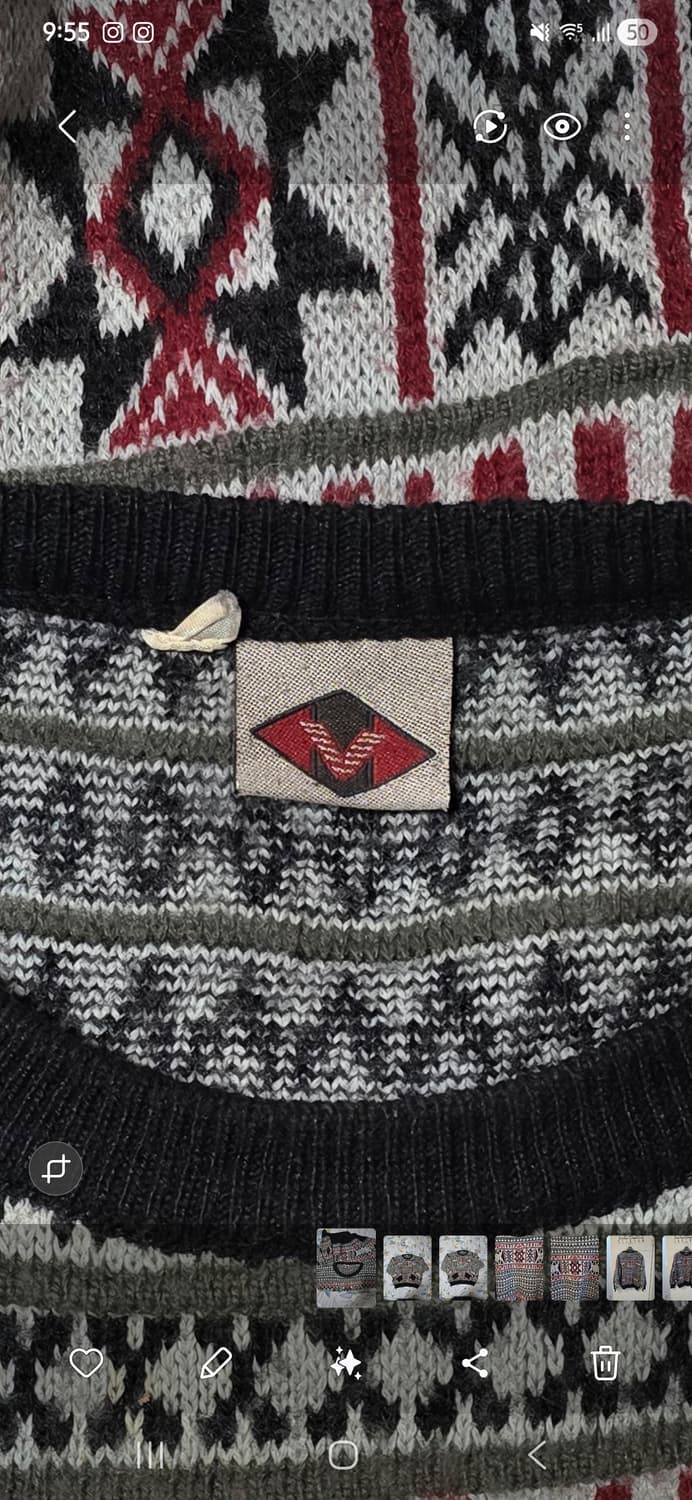 유럽 빈티지 패턴 니트 스웨터 상품이미지3