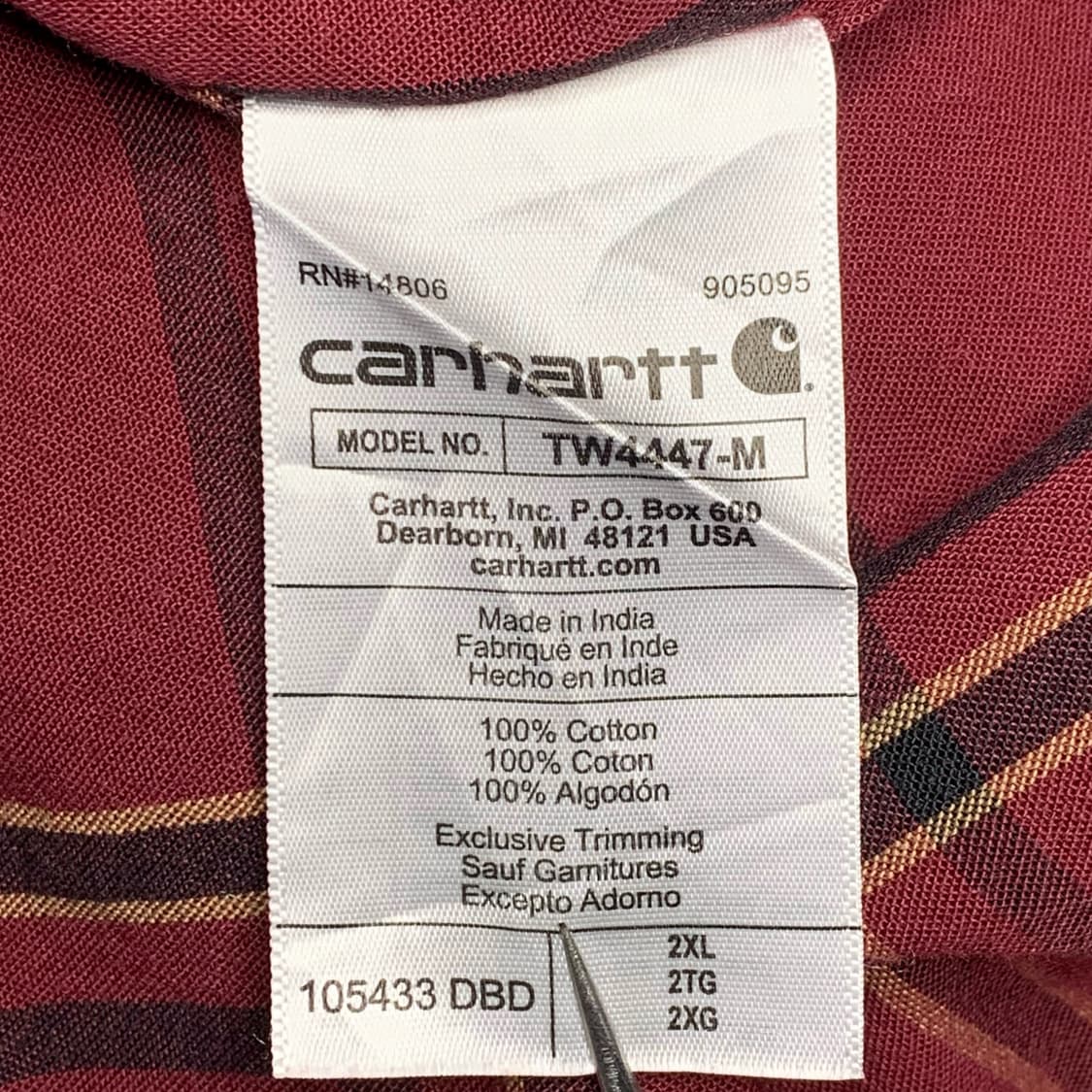 [2XL] 칼하트 루즈핏 체크패턴 워크셔츠 상품이미지5