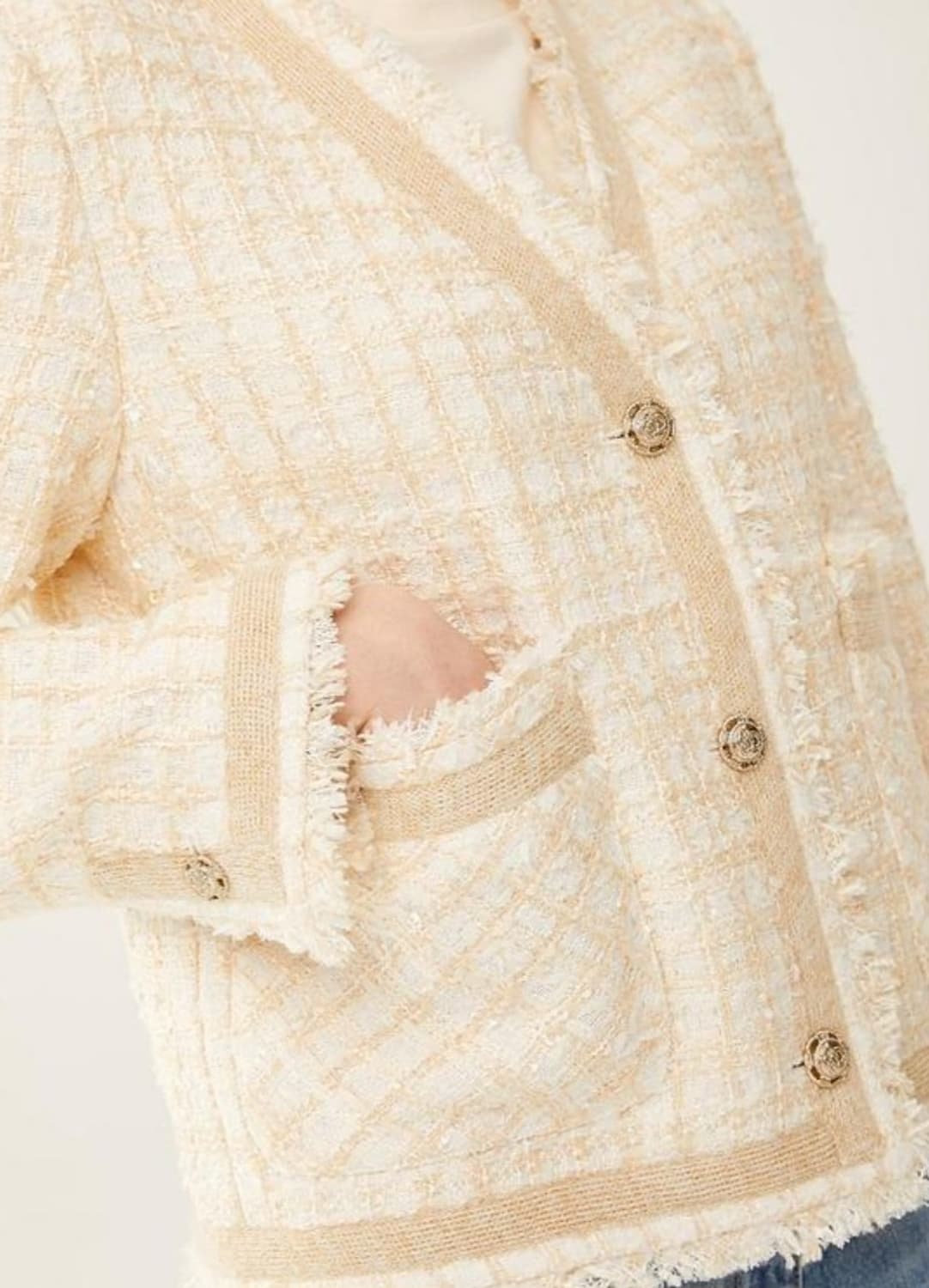 (블랙색상)지컷 트위드자켓 66사이즈 상품이미지5