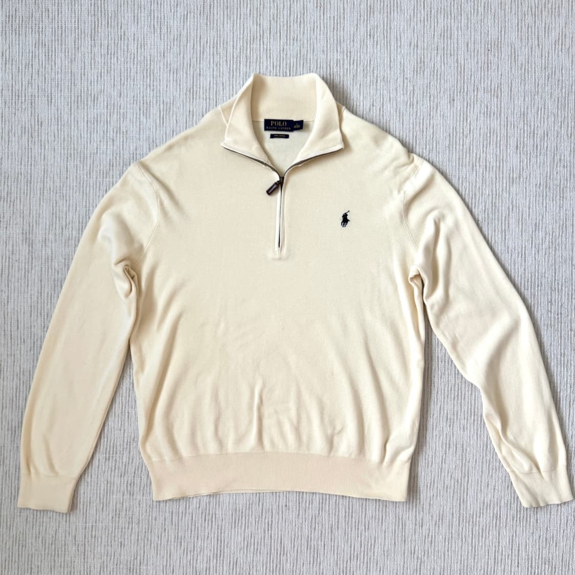 폴로 피마코튼 반집업 니트(크림 컬러) 상품이미지1
