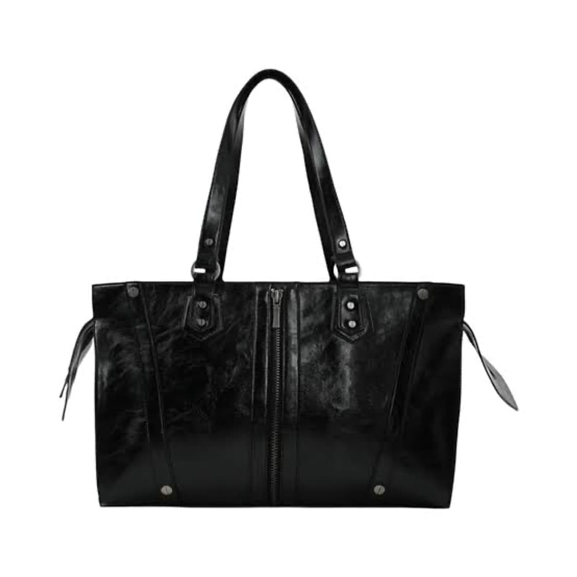 보헤미안서울 보헴서 지퍼 디테일백 글로시블랙 상품이미지1