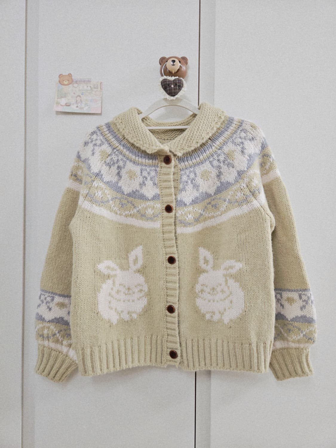 [새상품] 토끼 노르딕 니트가디건 상품이미지1