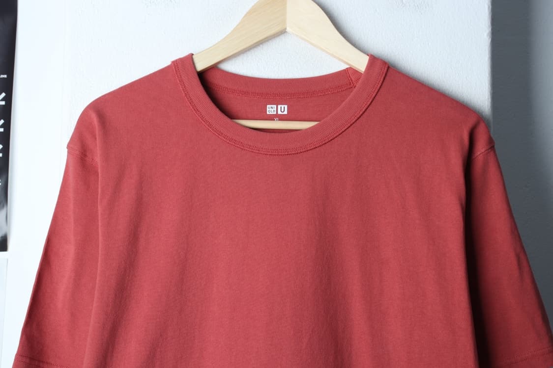 (XL-2XL) 유니클로 반팔 티셔츠 U라인 레드 무지-H31149 상품이미지3