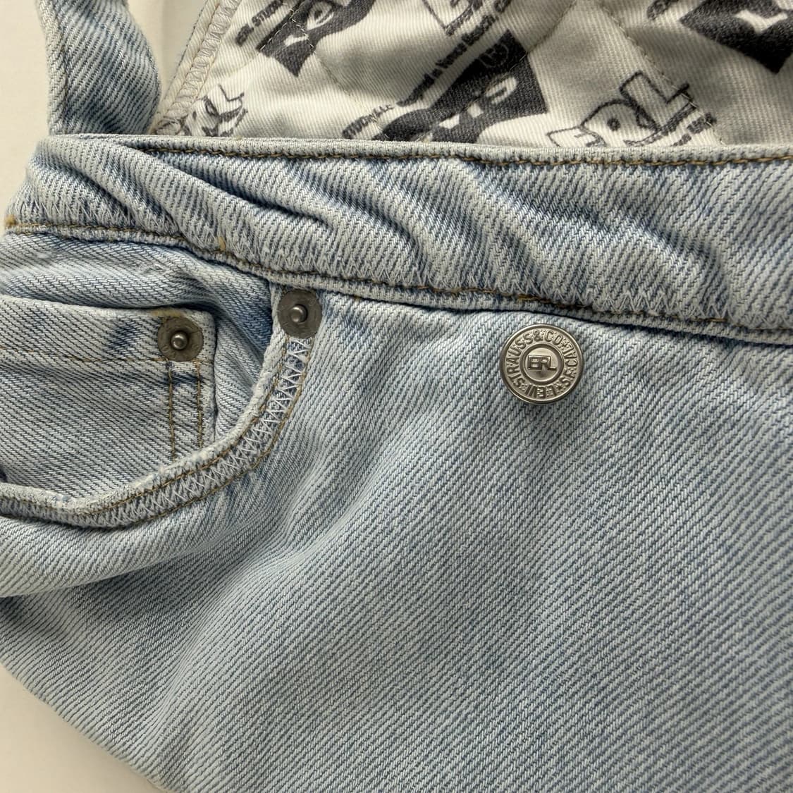 ERL 이알엘 X 리바이스 데님 숄더 백 라이트 블루 상품이미지5