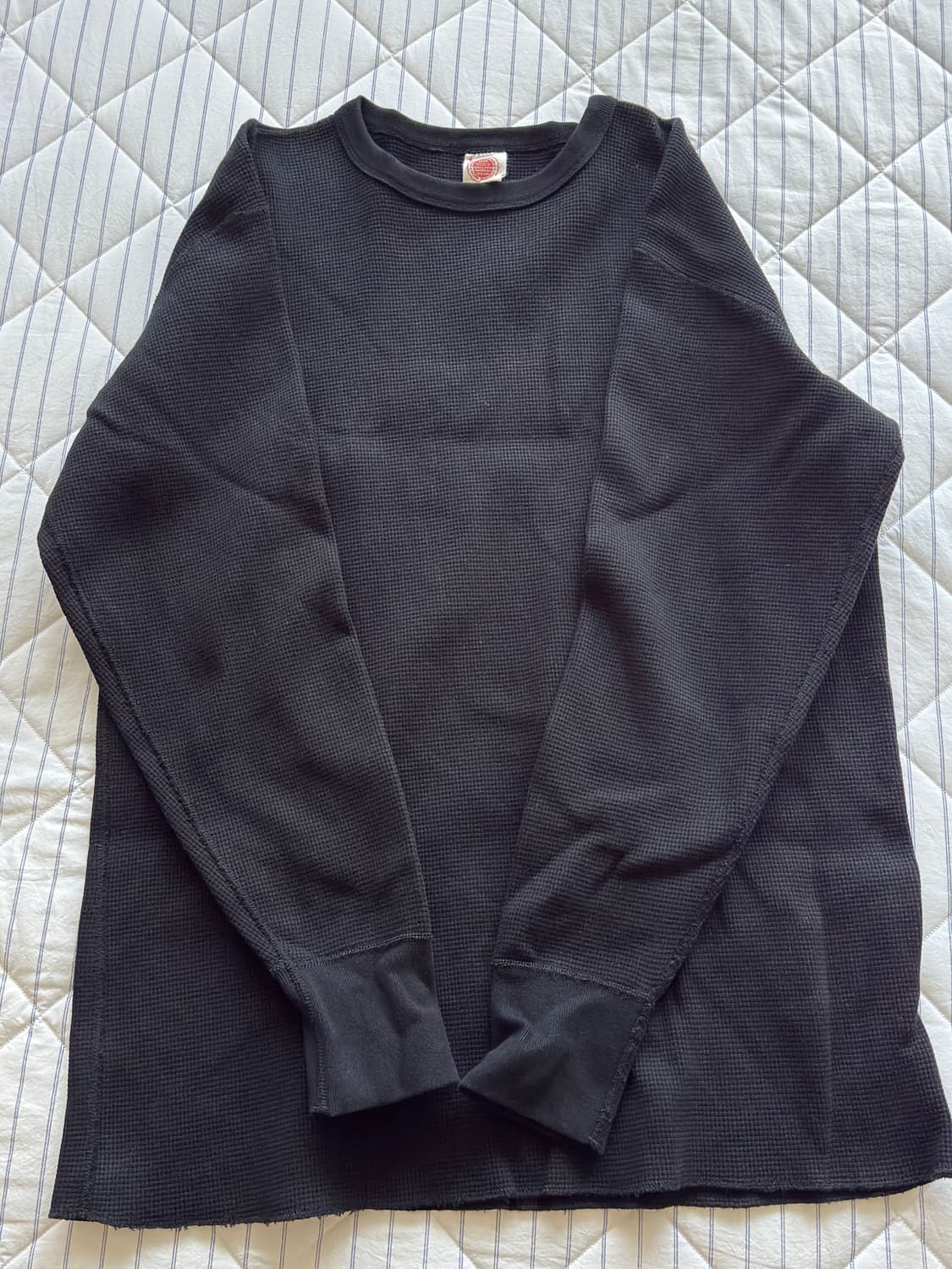 논스탁 와플 롱슬리브 블랙/화이트 상품이미지1