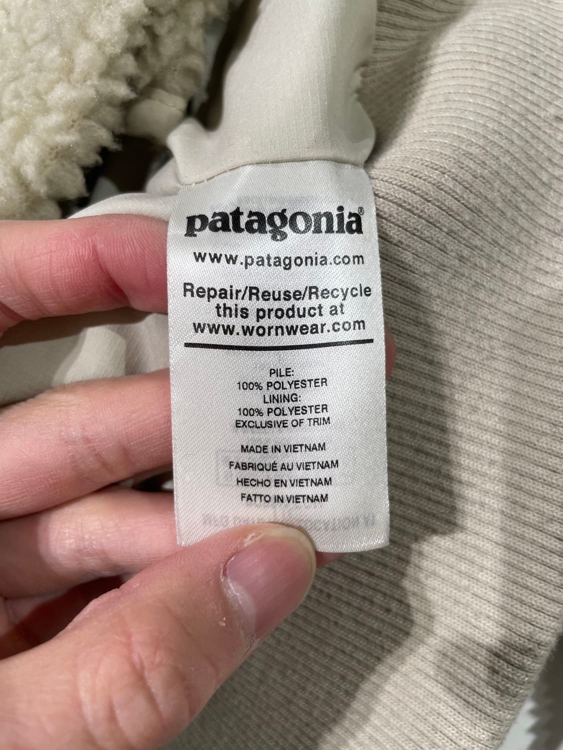 파타고니아 베이지 스냅 버튼 숄 카라 플리스 상품이미지8