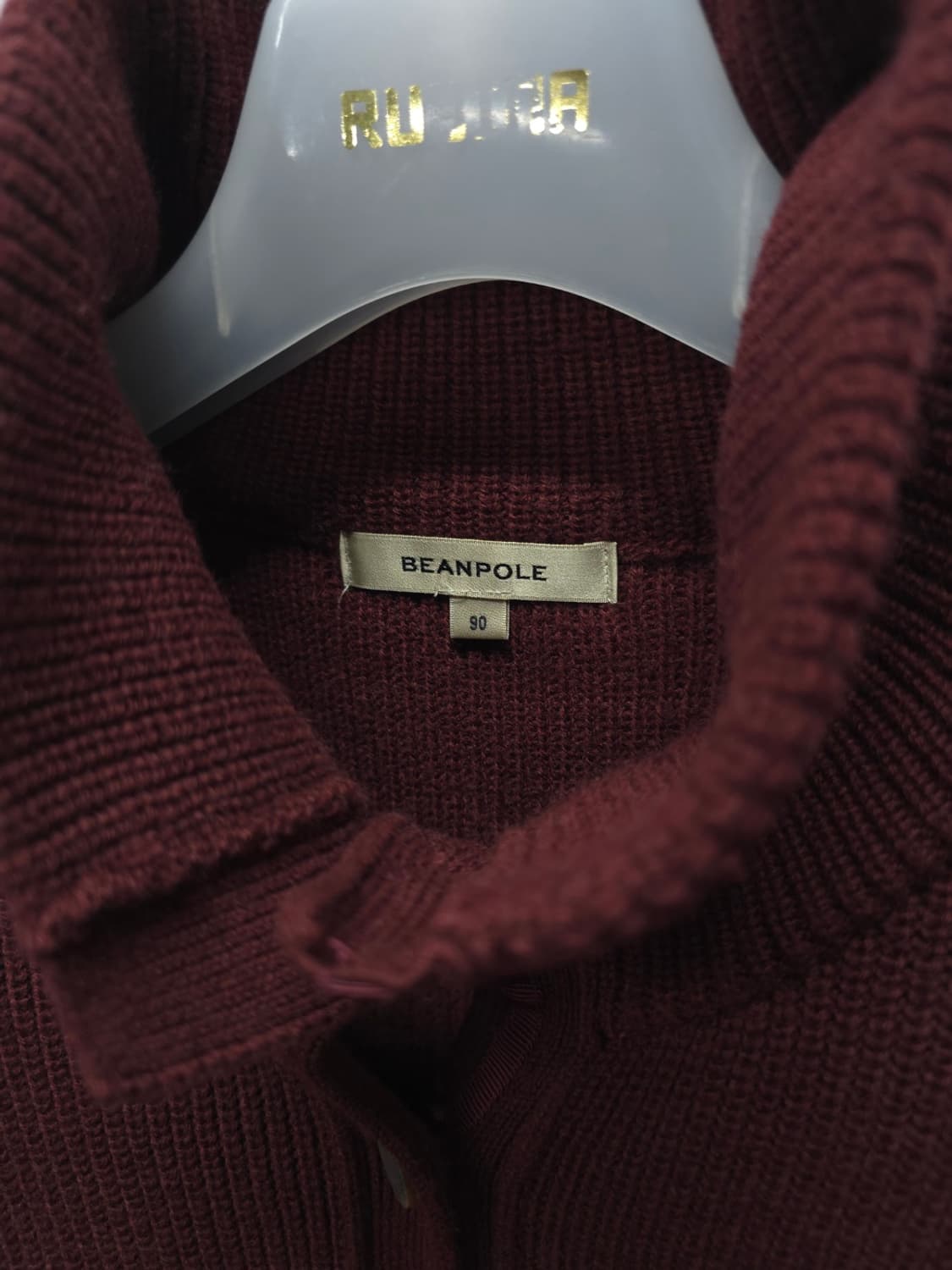 빈폴 여성 버건디 하이넥 니트 가디건 (사이즈 90) 상품이미지6